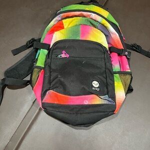 Roxy Black and Vibrant Backpack